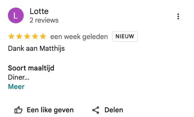 namen van personeel in reviews