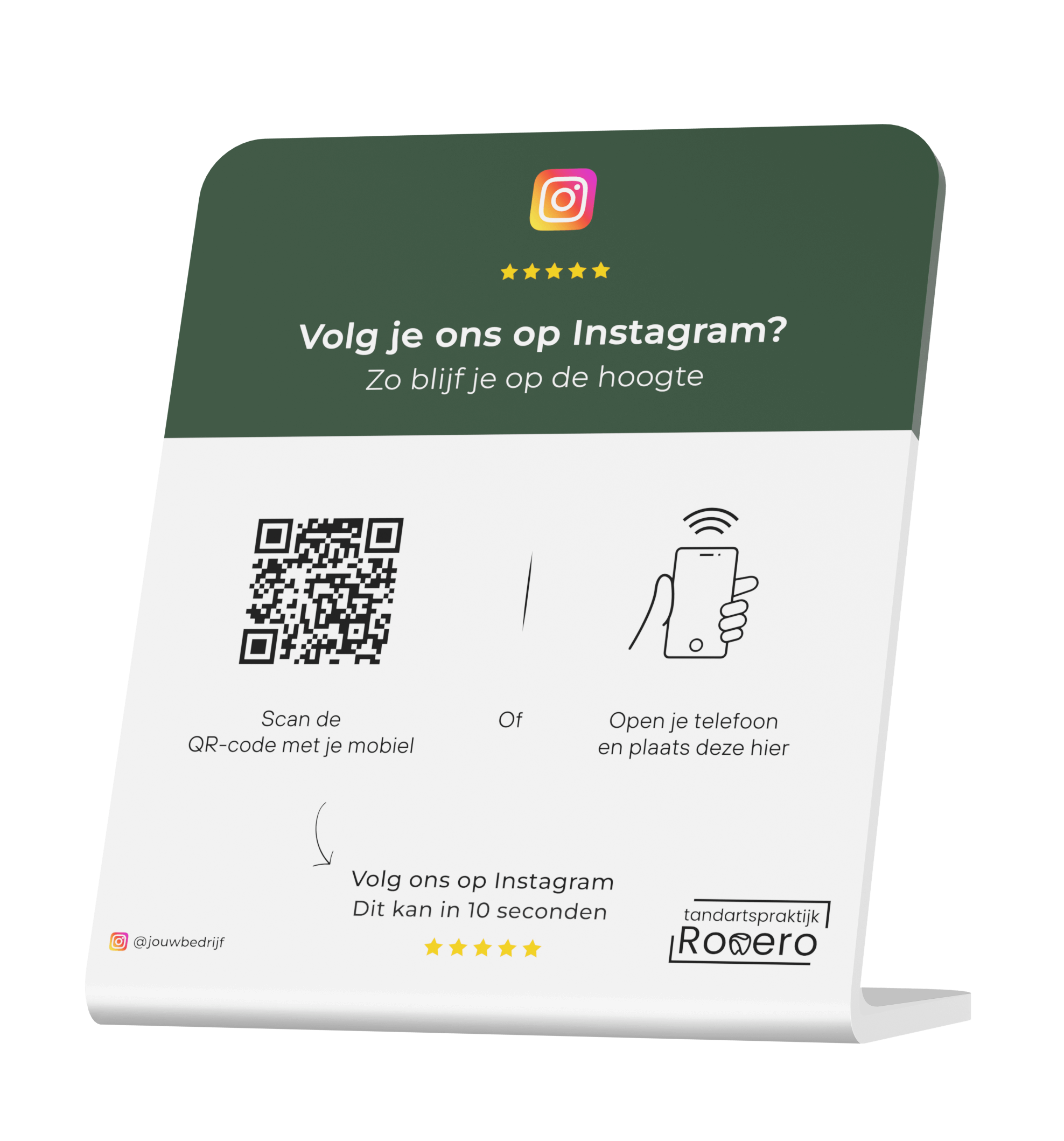 Instagram bord volg ons