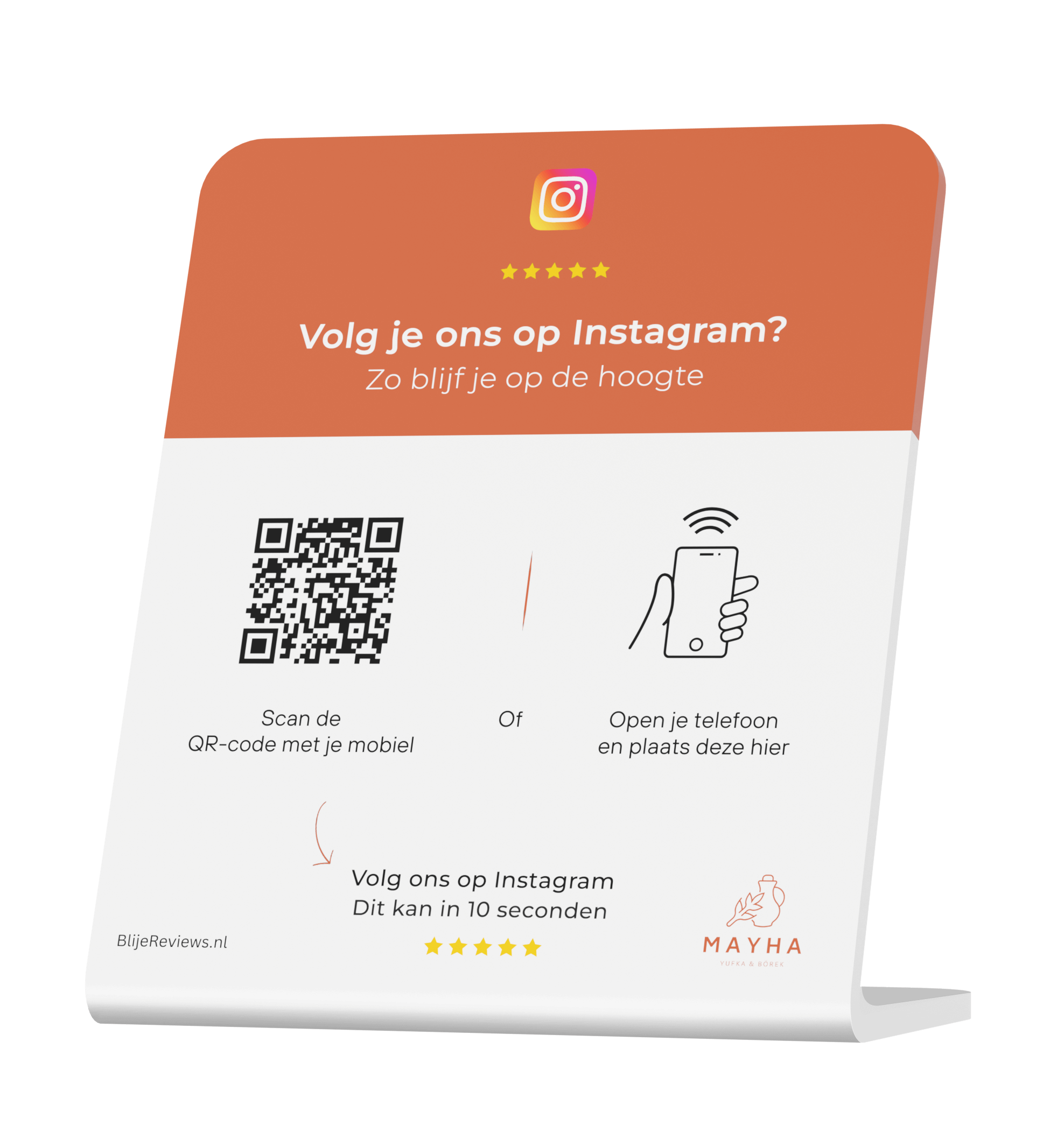 Instagram volg ons display