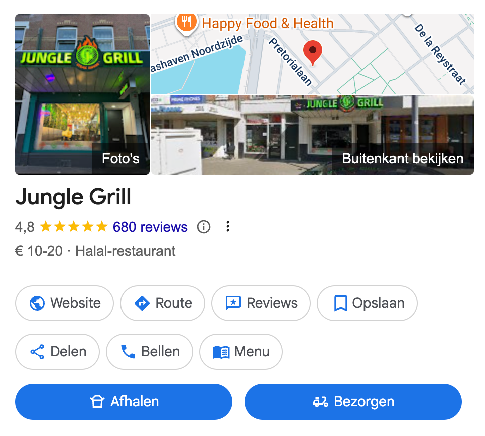 Reviews in Google